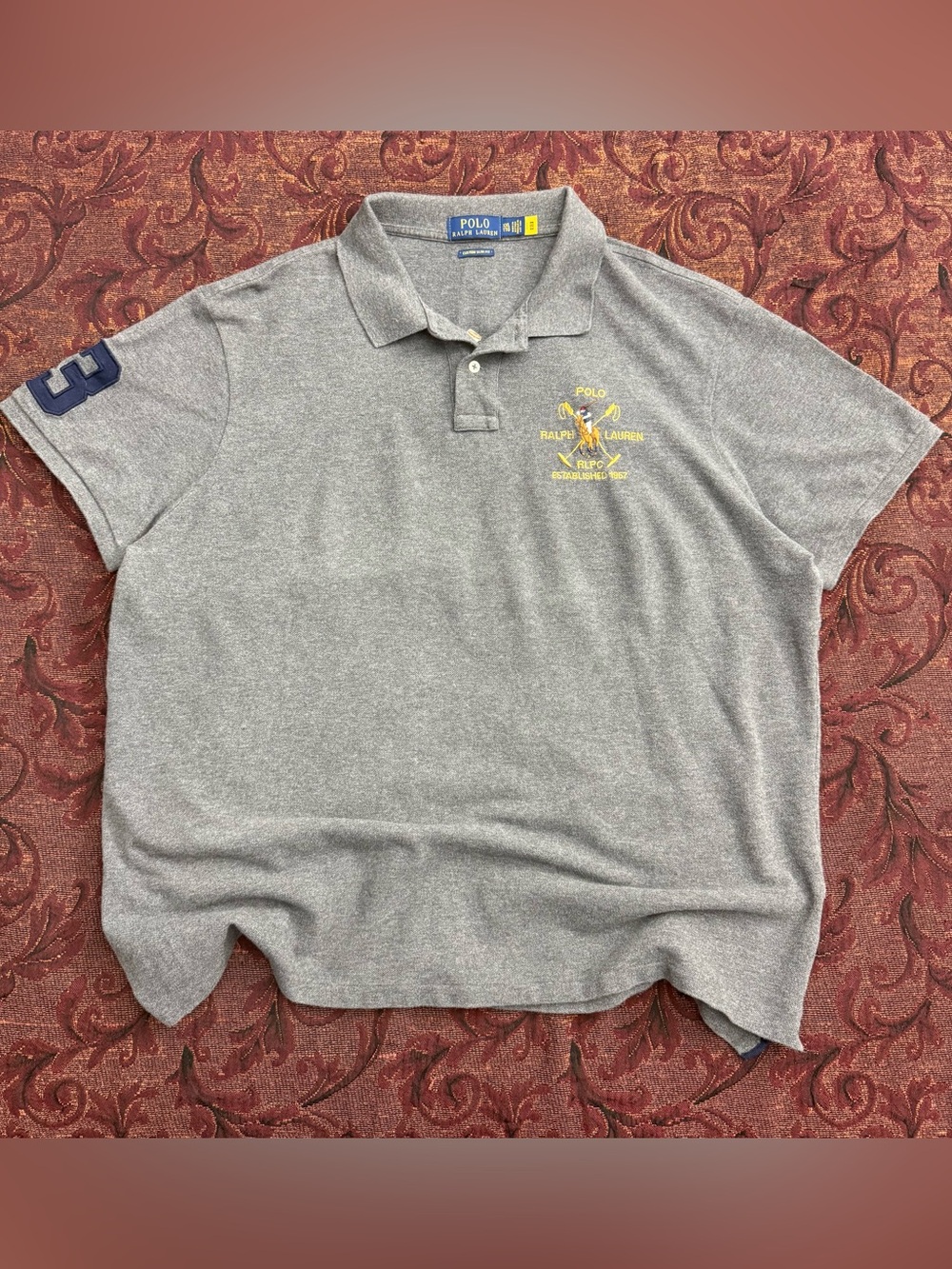 Polo Ralph Lauren RLPC XXL Custom Slim Fit Polo Shirt Big 3 Embroidered